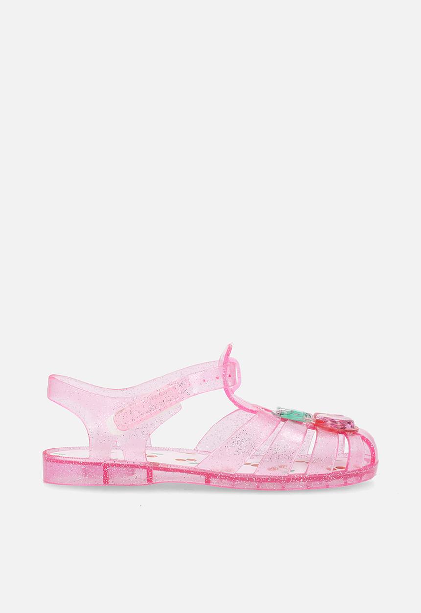 Pop Candy - Clear cherry jelly sandals - pink