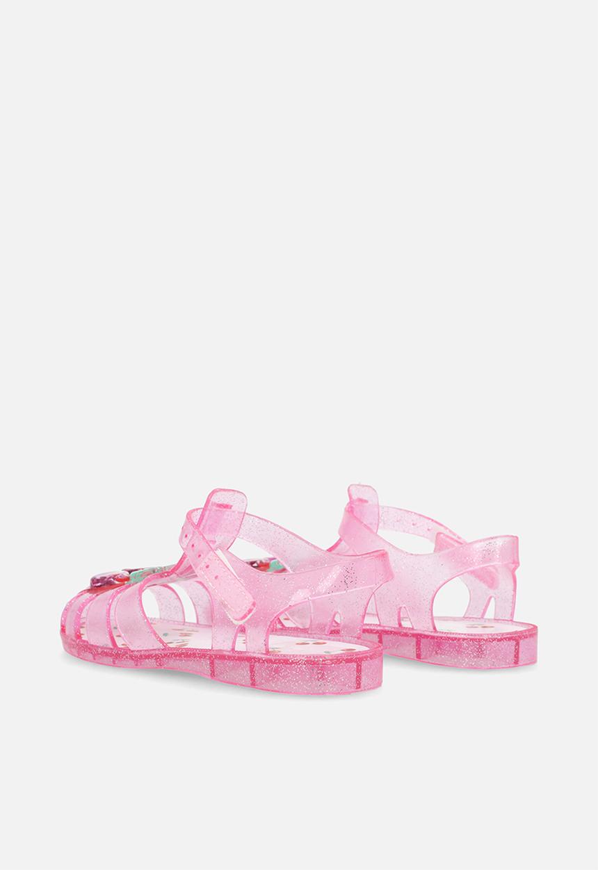 Pop Candy - Clear cherry jelly sandals - pink