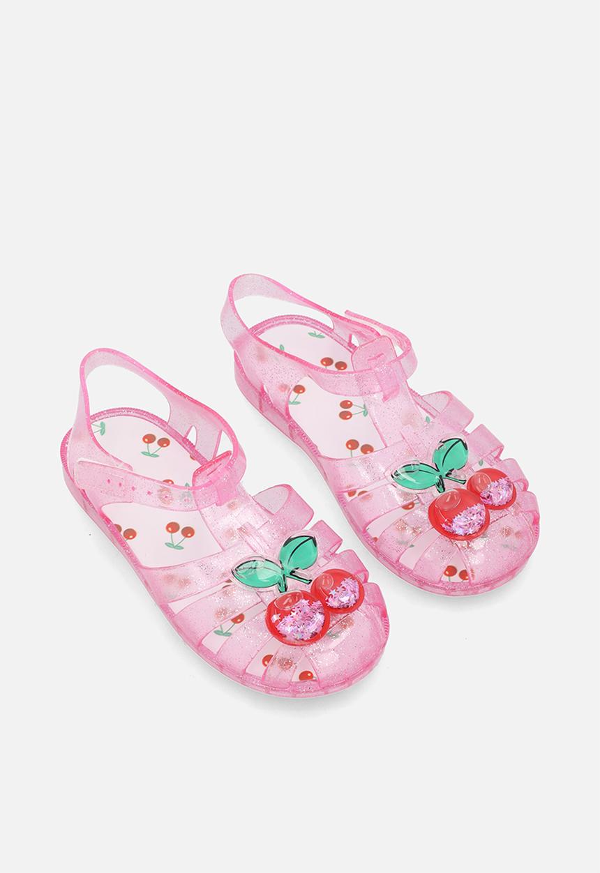 Pop Candy - Clear cherry jelly sandals - pink
