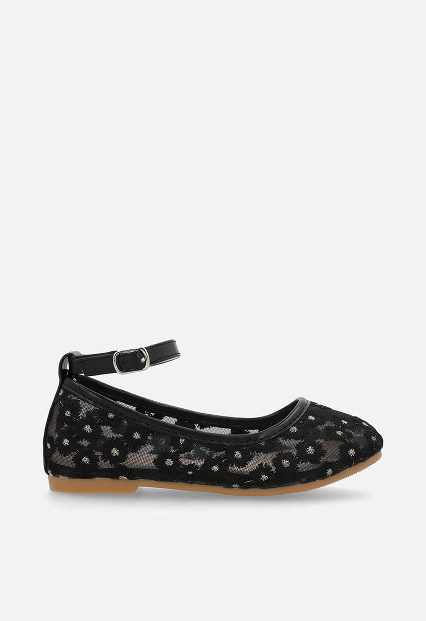 Pop Candy - Daisy aop pumps - black