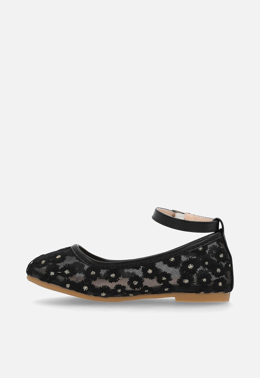 Pop Candy - Daisy aop pumps - black
