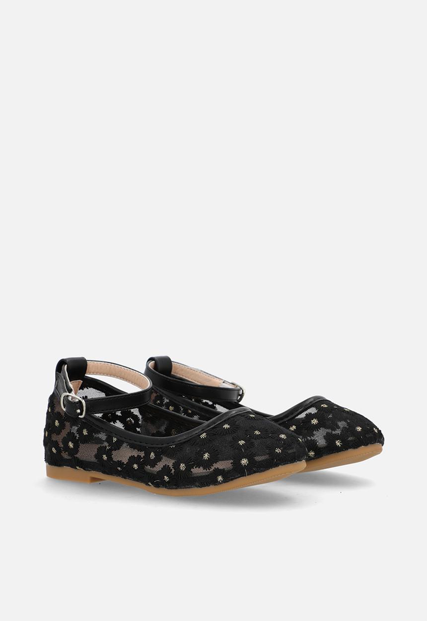 Pop Candy - Daisy aop pumps - black