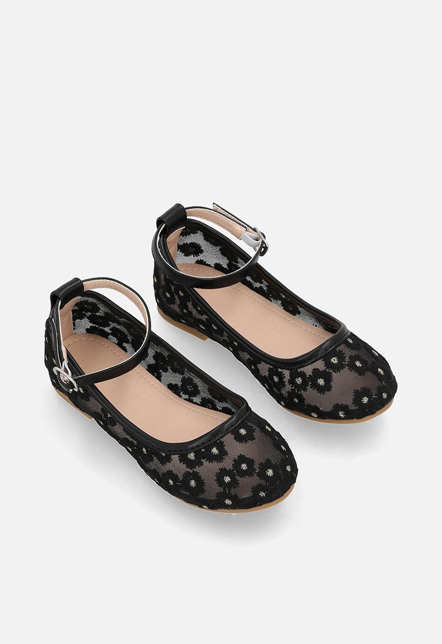 Pop Candy - Daisy aop pumps - black