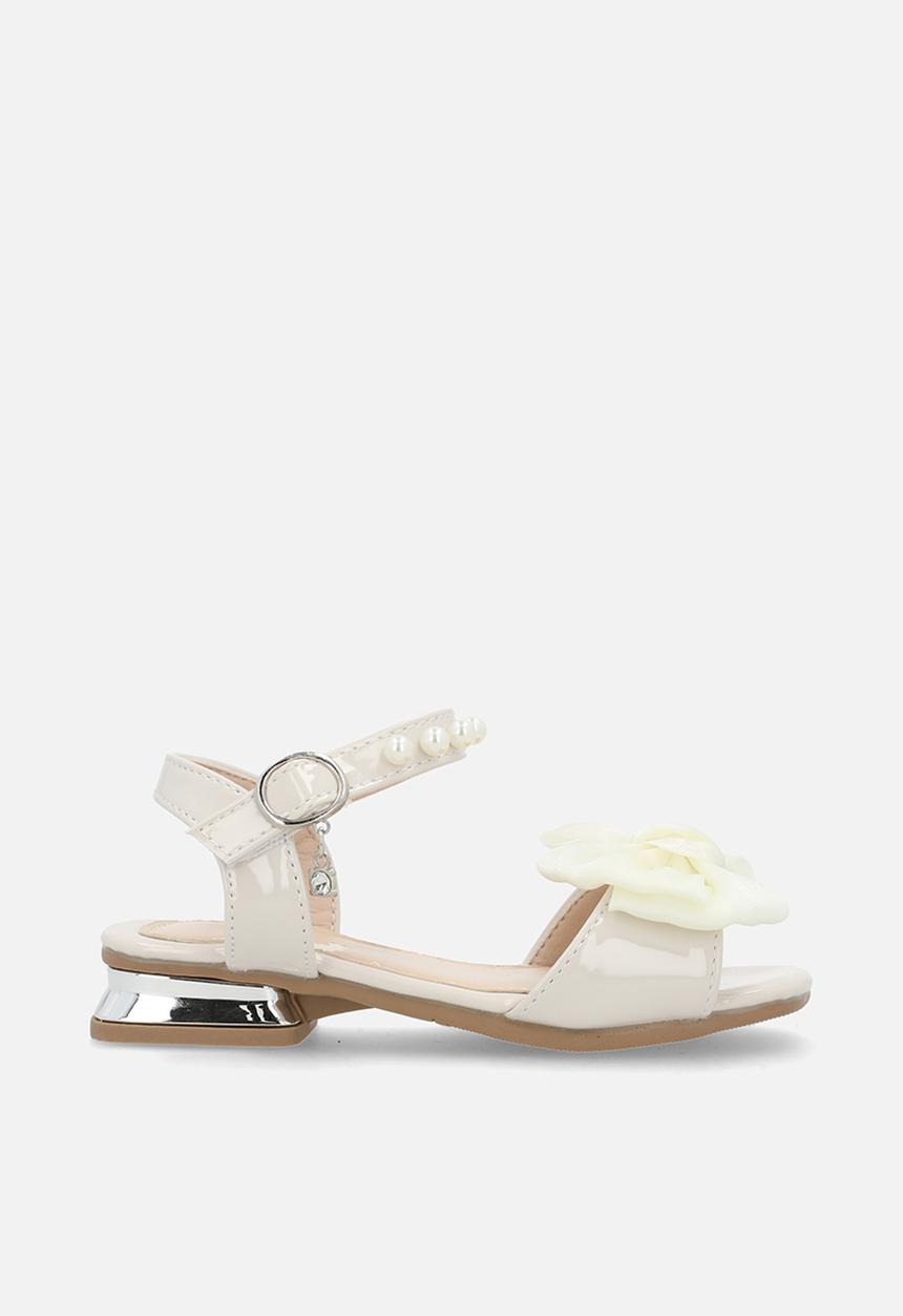 Pop Candy - Bow accent block heel sandals - beige