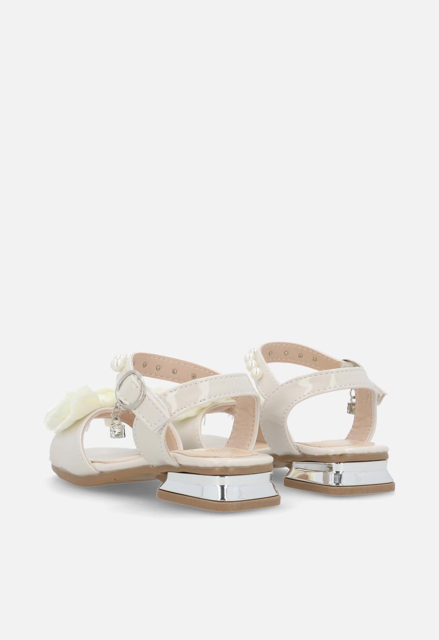 Pop Candy - Bow accent block heel sandals - beige