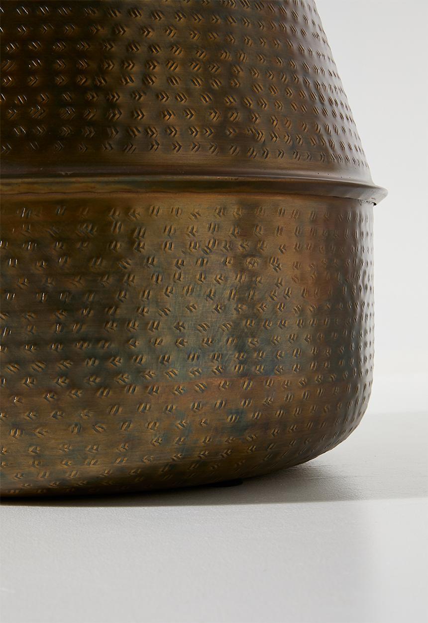 Sixth Floor - Hammered Round Planter - Gold