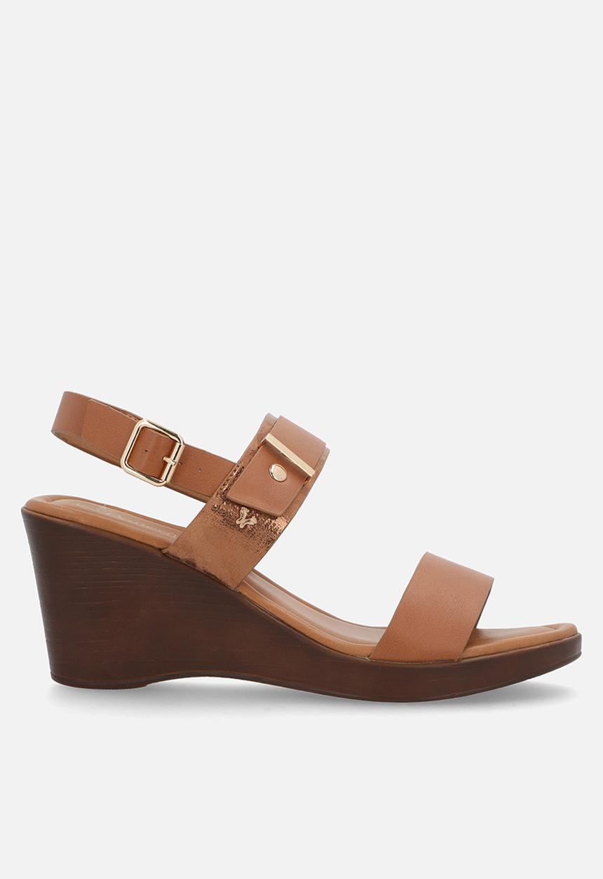 Butterfly Feet - Allora 4 slingback wedge heel - tan