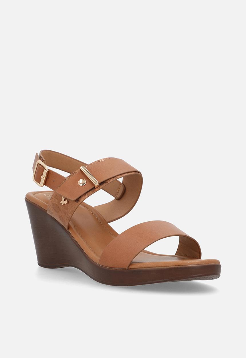 Butterfly Feet - Allora 4 slingback wedge heel - tan