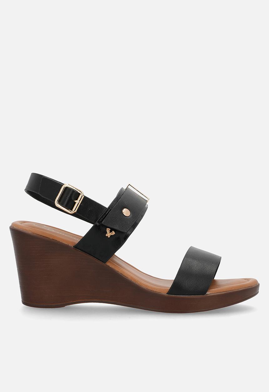 Butterfly Feet - Allora 4 slingback wedge heel - black