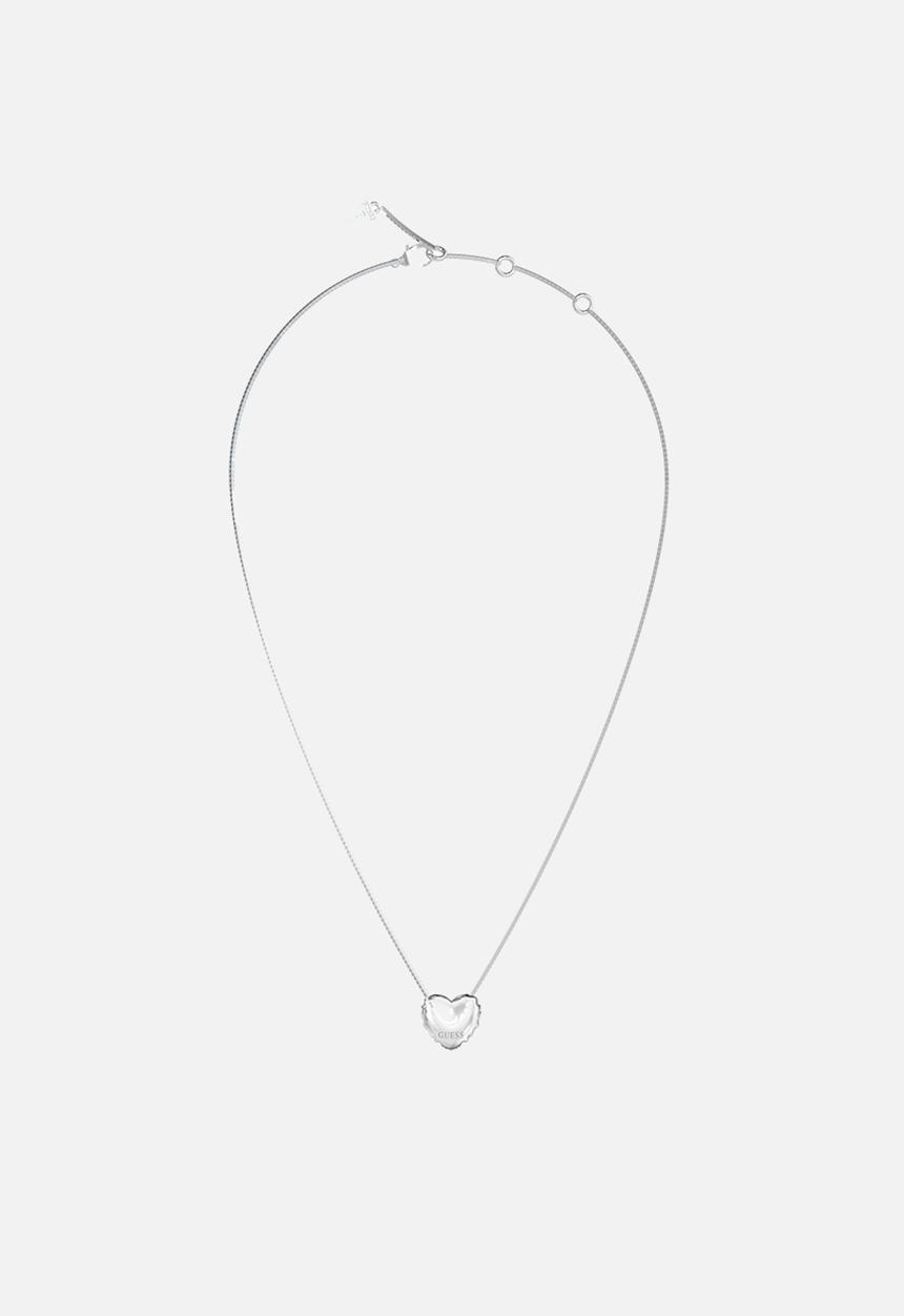 GUESS - Iconique 16-18" Modern Heart Necklace - Silver