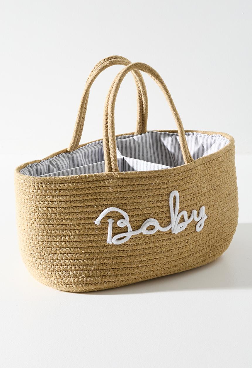 Pop Candy - Woven diaper organizer caddy - neutral