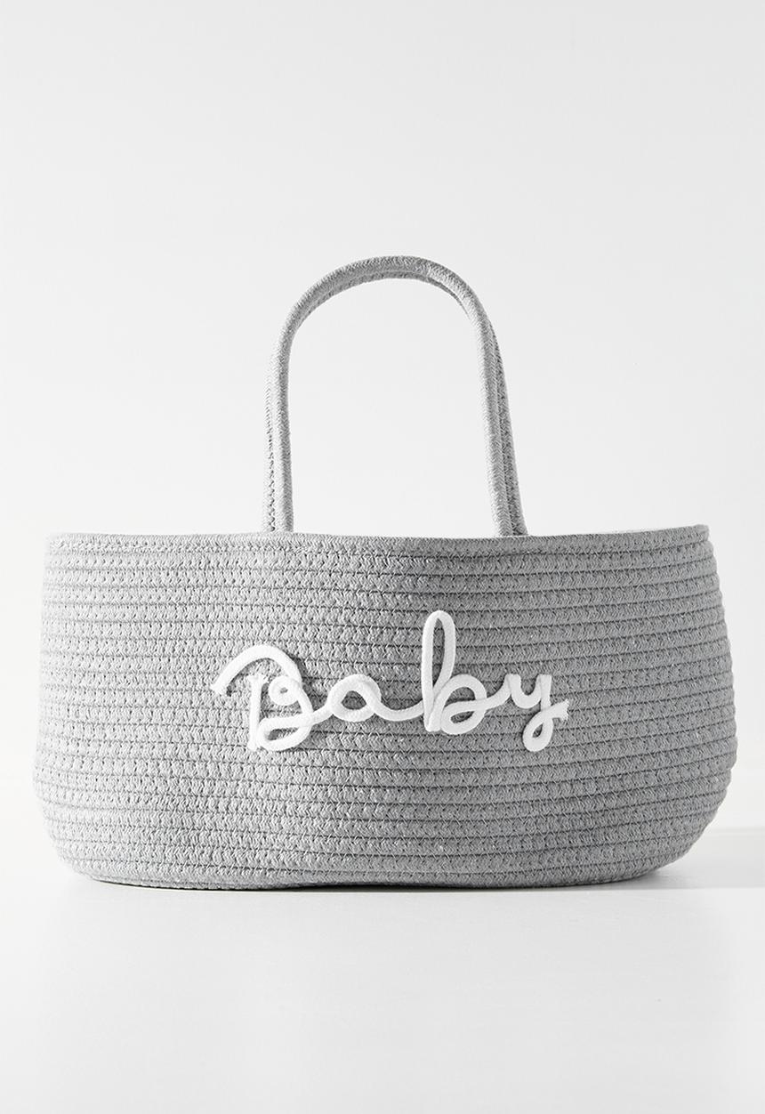 Pop Candy - Woven diaper organizer caddy - grey