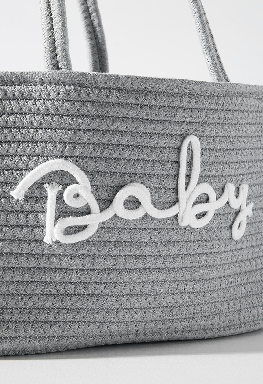 Pop Candy - Woven diaper organizer caddy - grey
