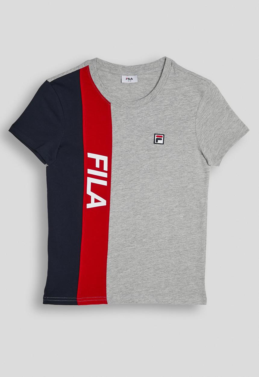 FILA - Dustin T-Shirt - Grey Melange/Fila Blue/Fila Red