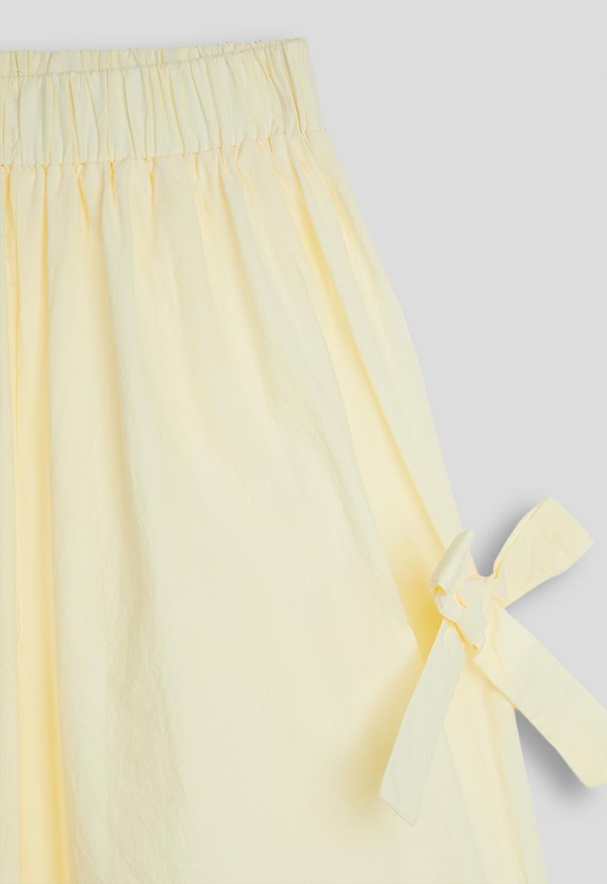 Pop Candy - Bow applique wide leg pants - light yellow