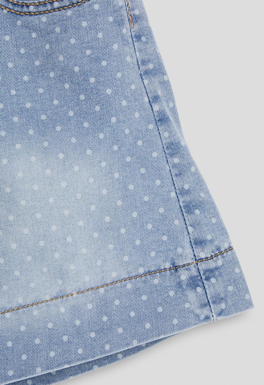 Pop Candy - Dot aop denim shorts - blue