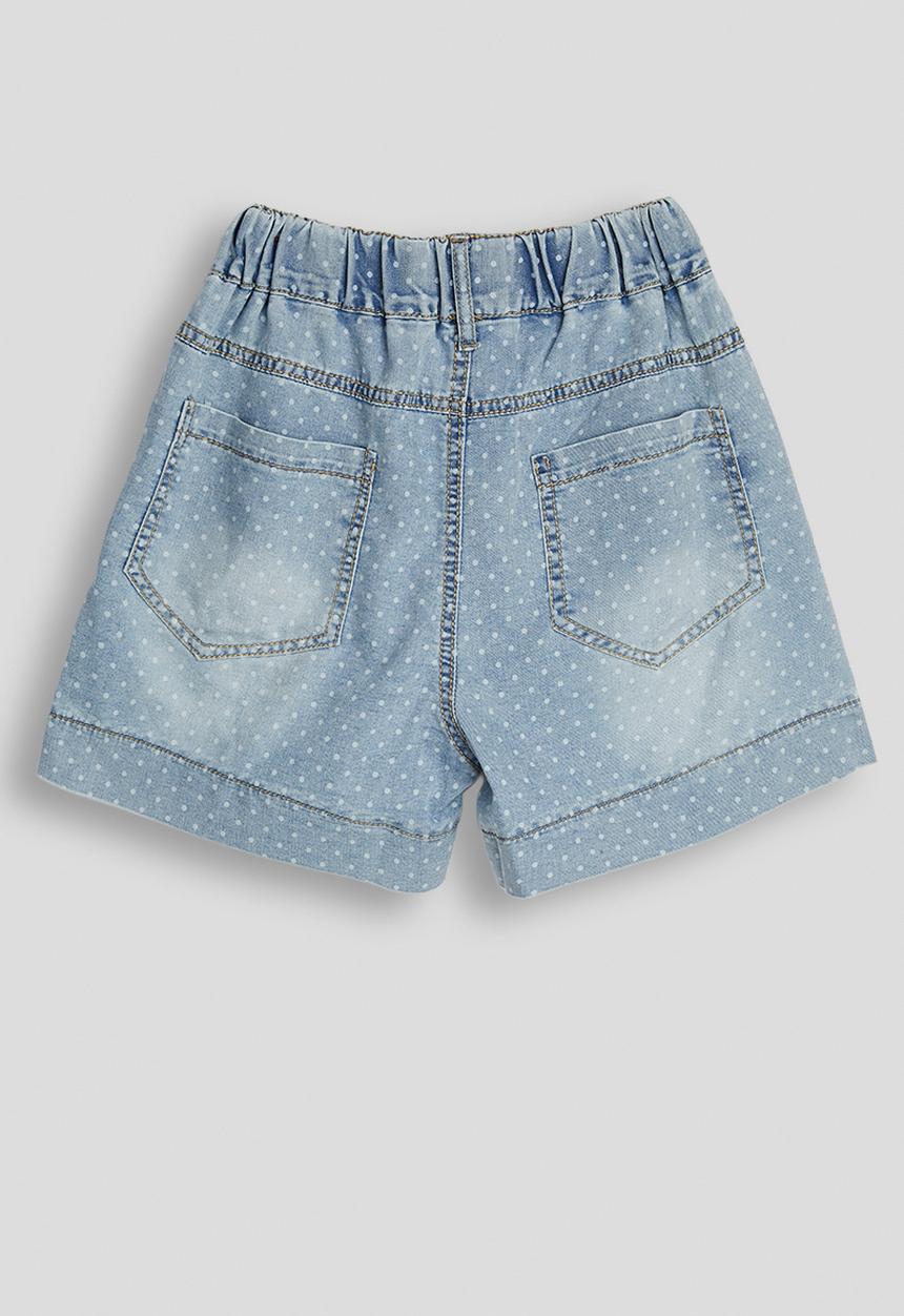 Pop Candy - Dot aop denim shorts - blue