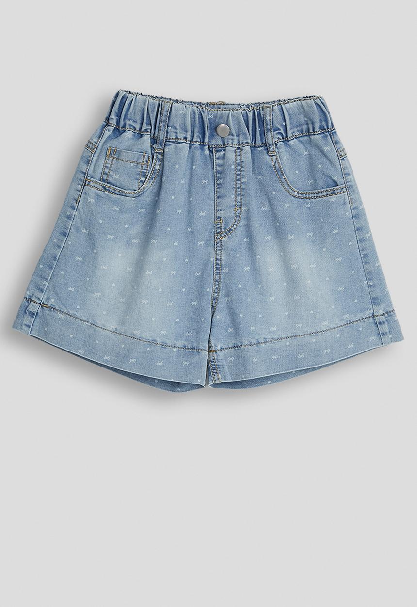Pop Candy - Bow aop denim shorts - blue