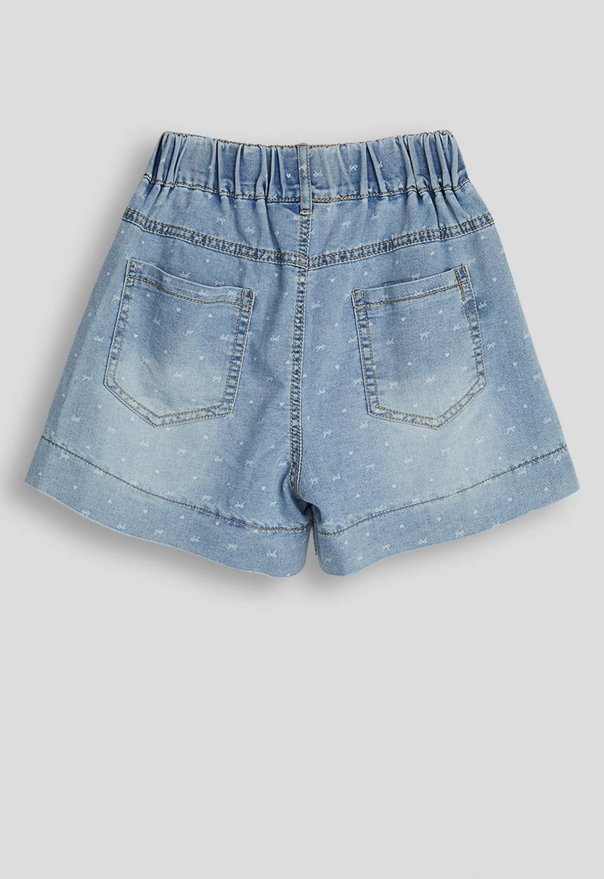 Pop Candy - Bow aop denim shorts - blue
