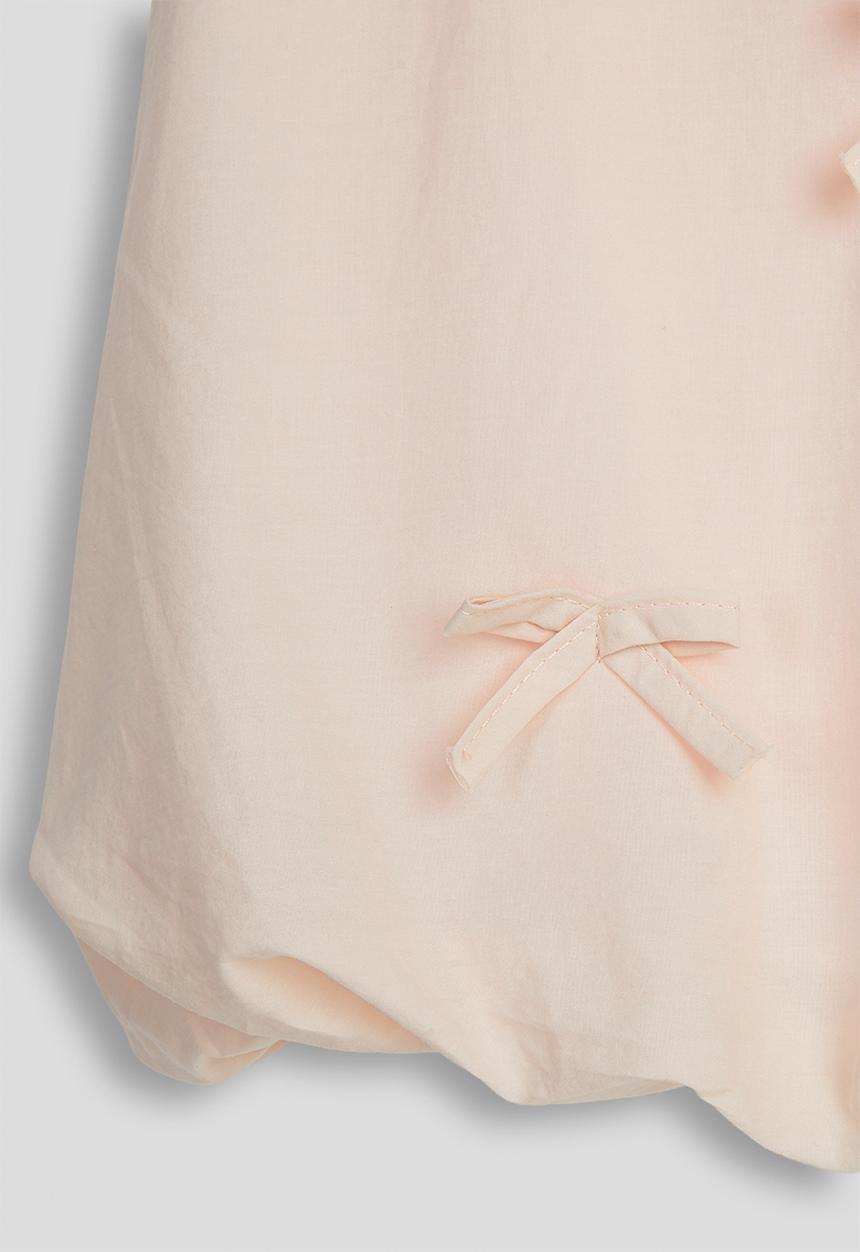 Pop Candy - Bow applique bubble hem blouse - pink