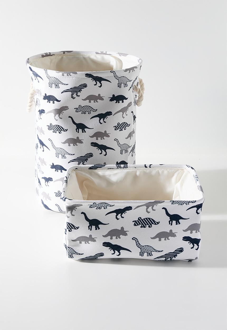 Pop Candy - Printed laundry bin & basket set - white/dino aop