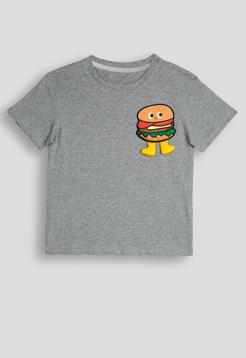Pop Candy - Burger placement tee - grey