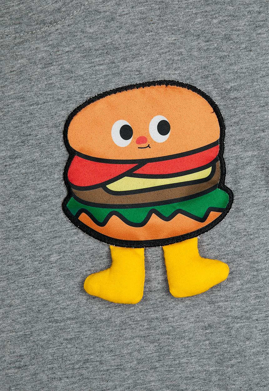 Pop Candy - Burger placement tee - grey