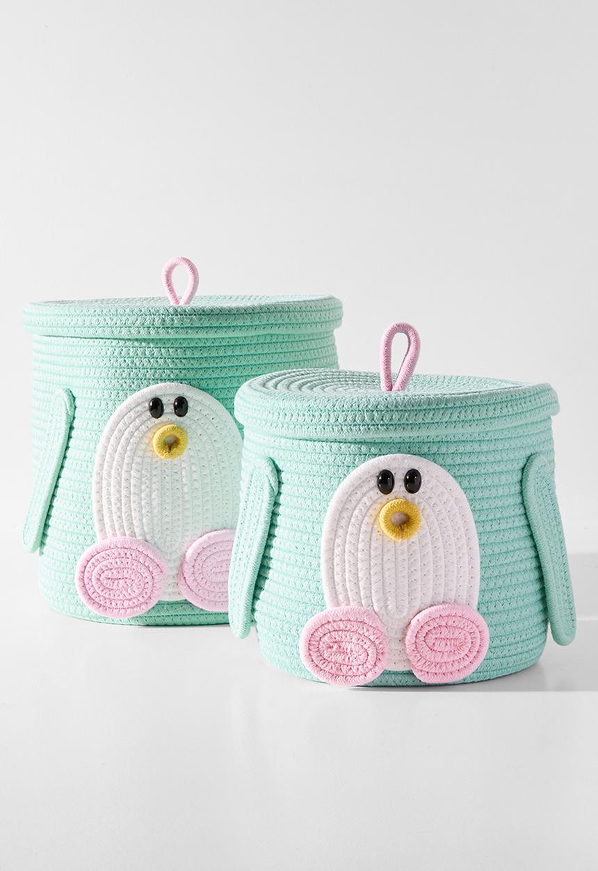 Pop Candy - Woven novelty laundry bin L - turquoise