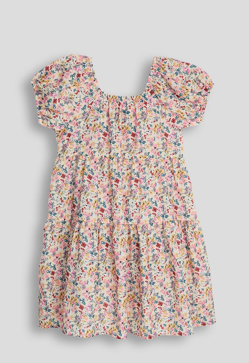 Pop Candy - Ditsy floral tiered dress - cream