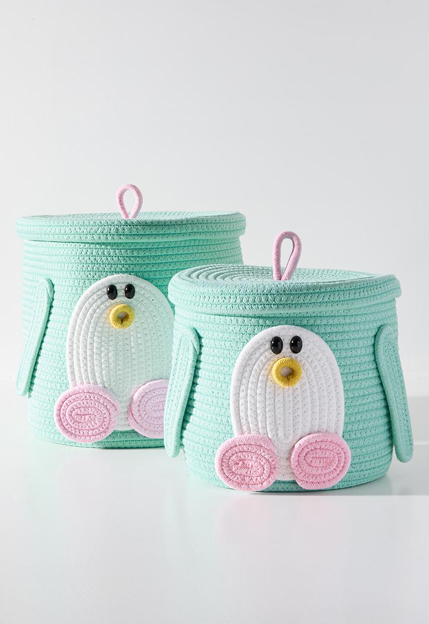 Pop Candy - Woven novelty laundry bin M - turquoise