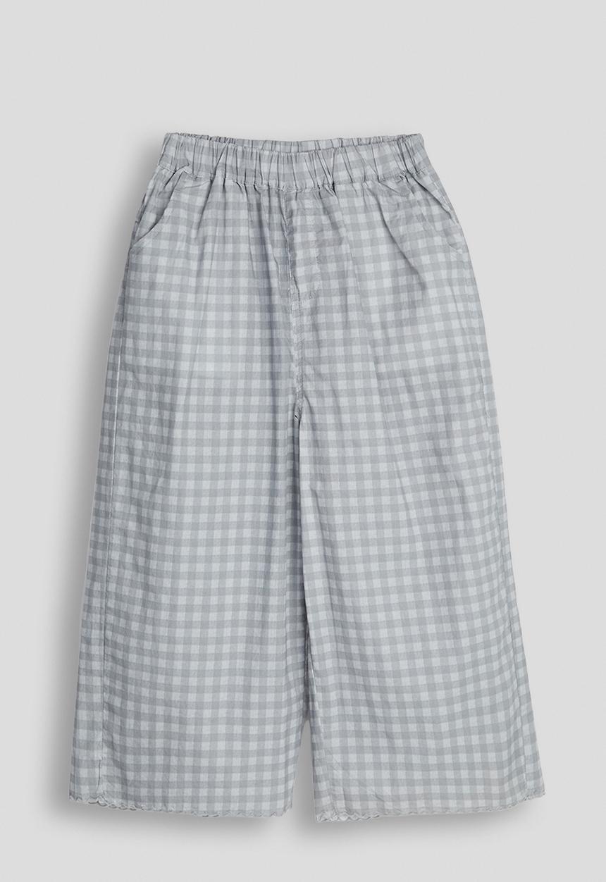 Pop Candy - Check wide leg pants - light grey