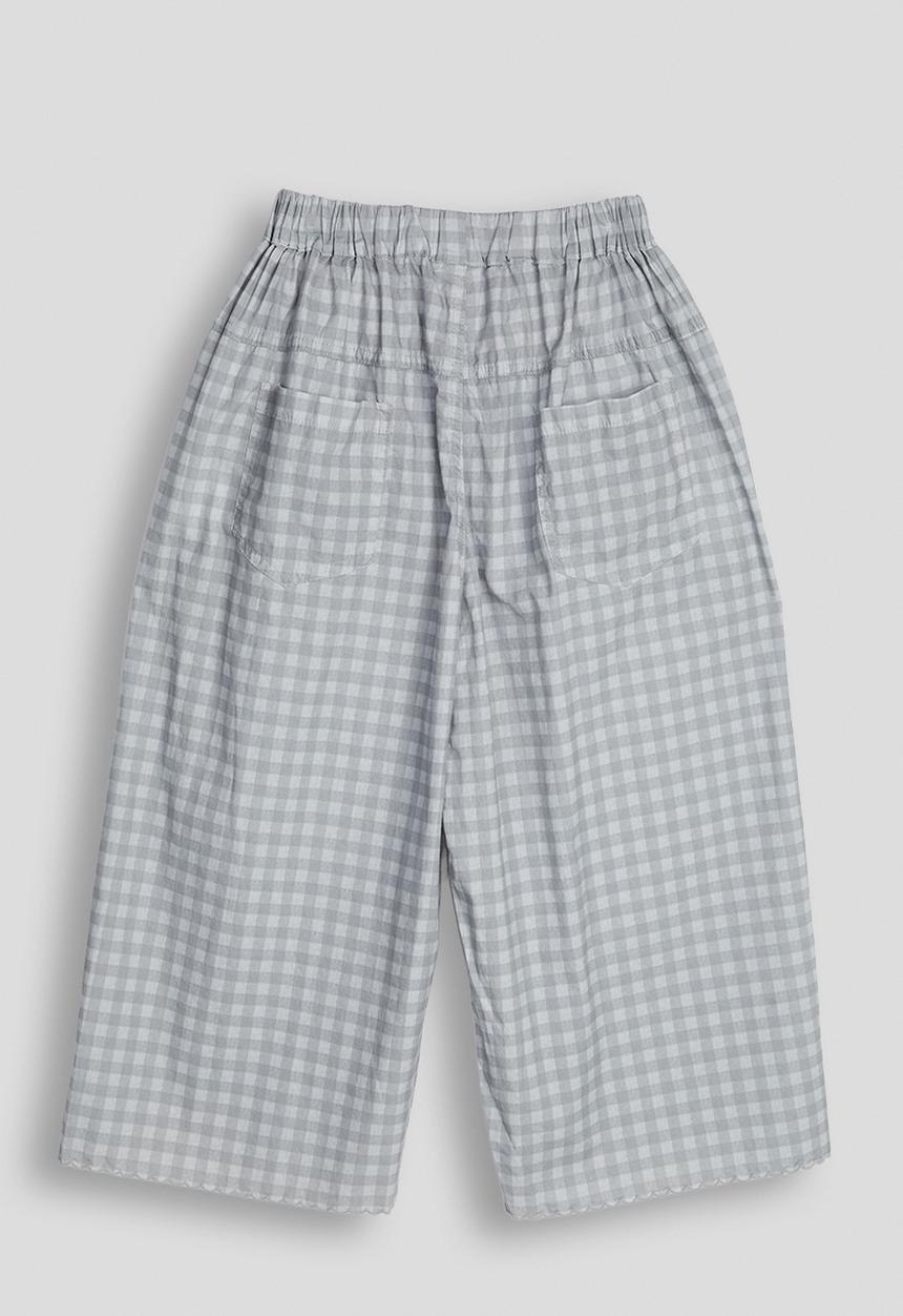 Pop Candy - Check wide leg pants - light grey