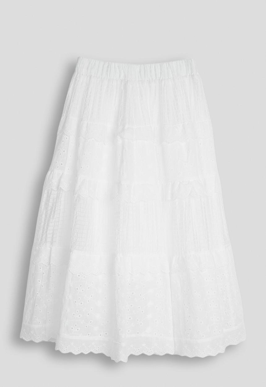 Pop Candy - Broderie prairie skirt - white