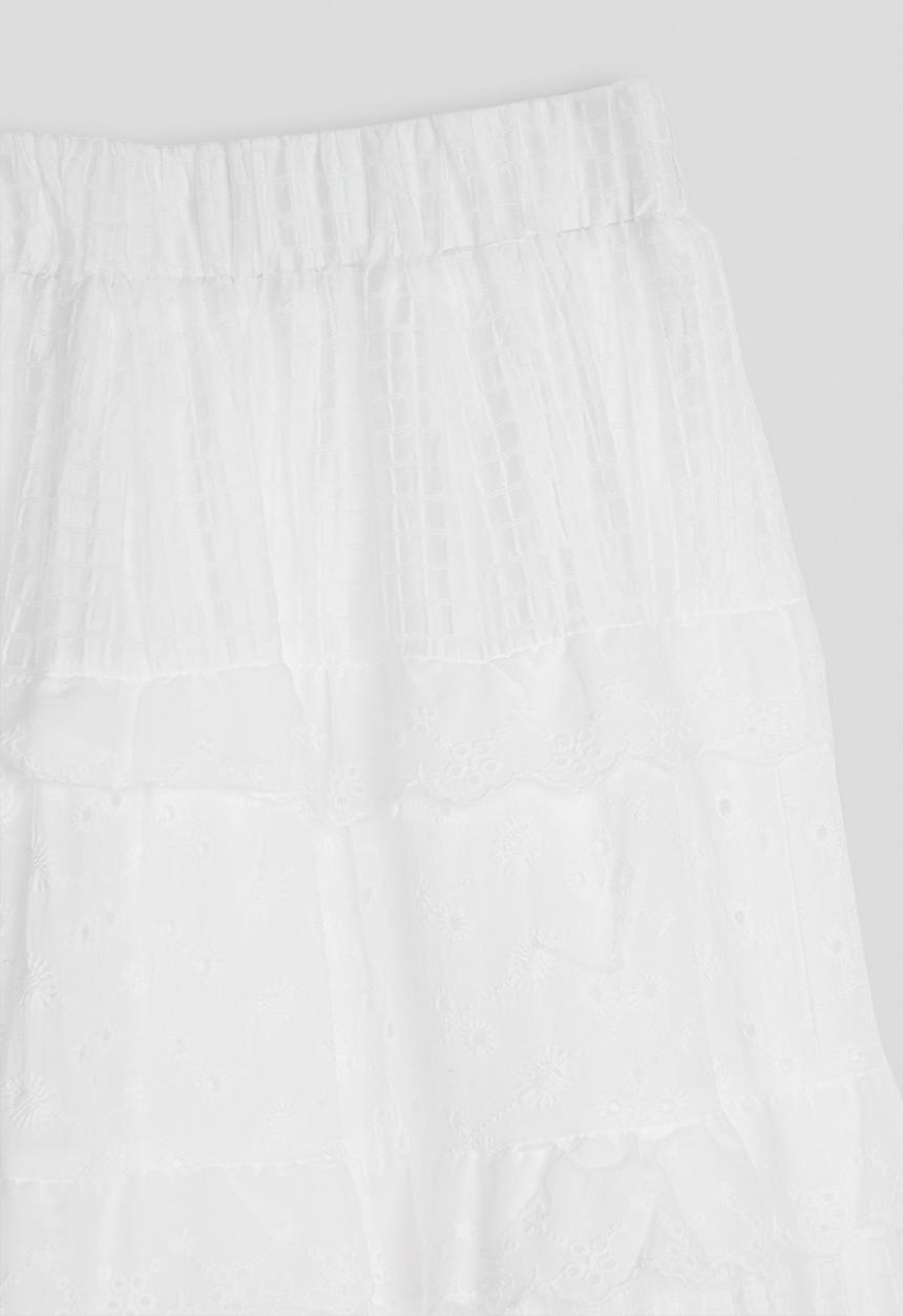 Pop Candy - Broderie prairie skirt - white