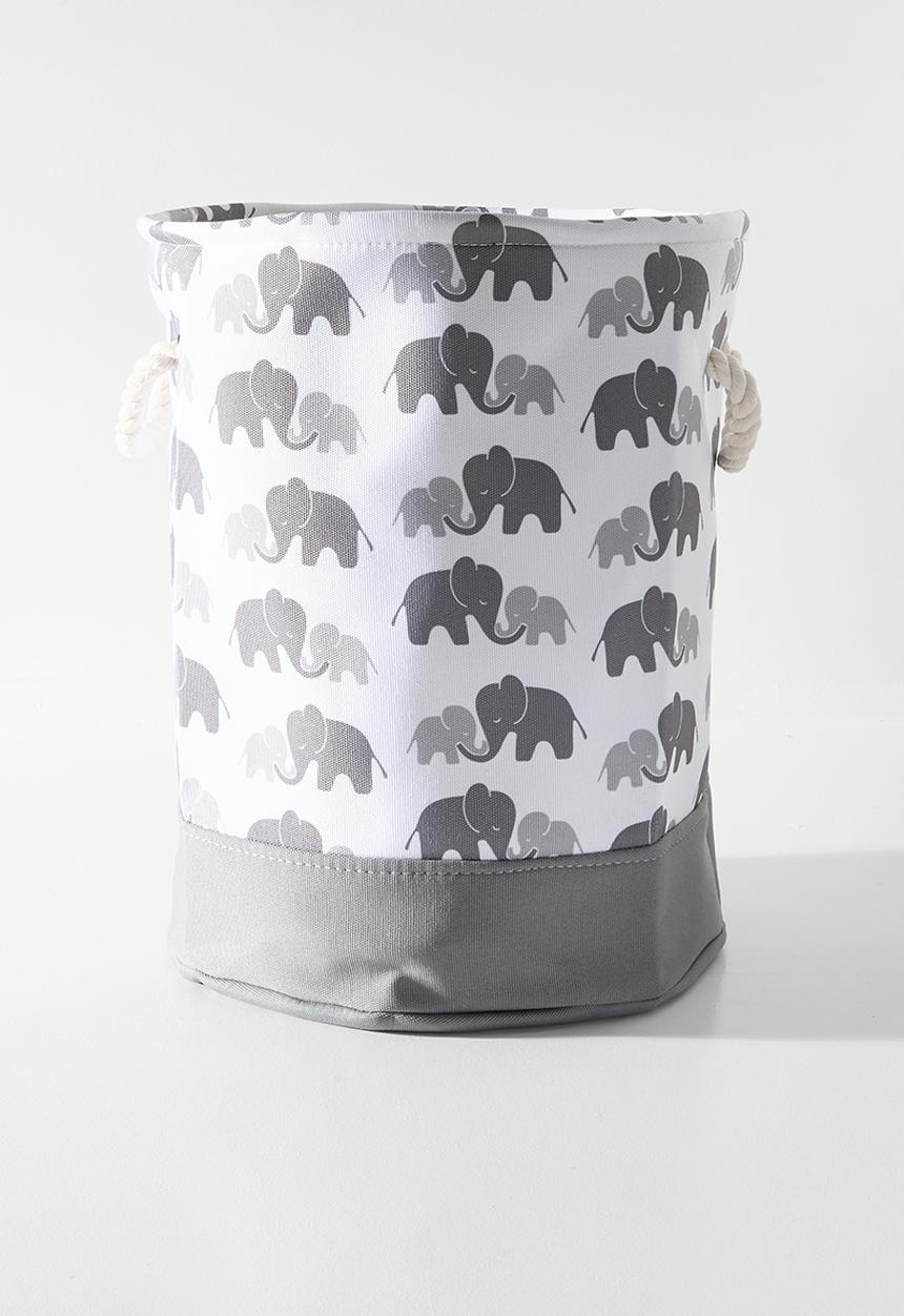 Pop Candy - Printed fabric laundry bin - white & grey