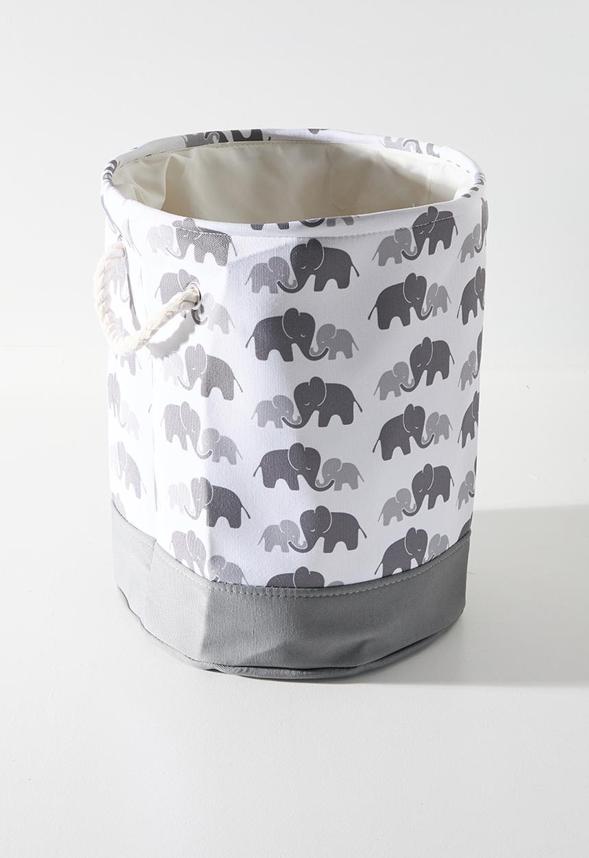 Pop Candy - Printed fabric laundry bin - white & grey