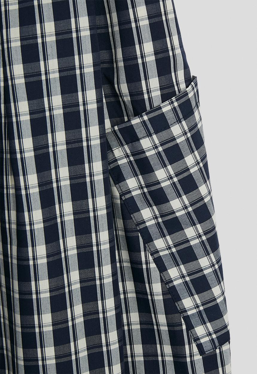 Pop Candy - Check lounge-style pants with slanted side pockets - blue