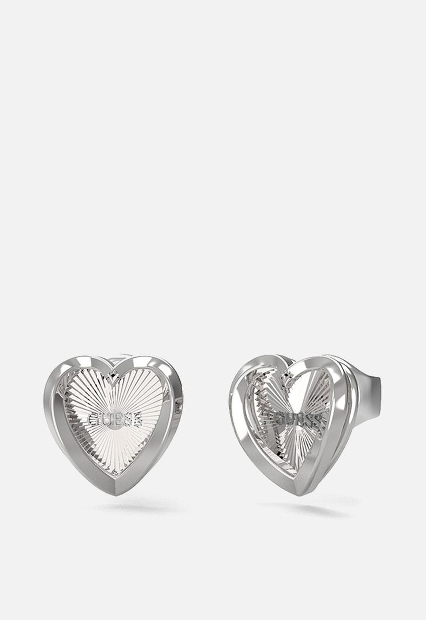 GUESS - Mon Amour 10mm Mini Heart Studs - Silver