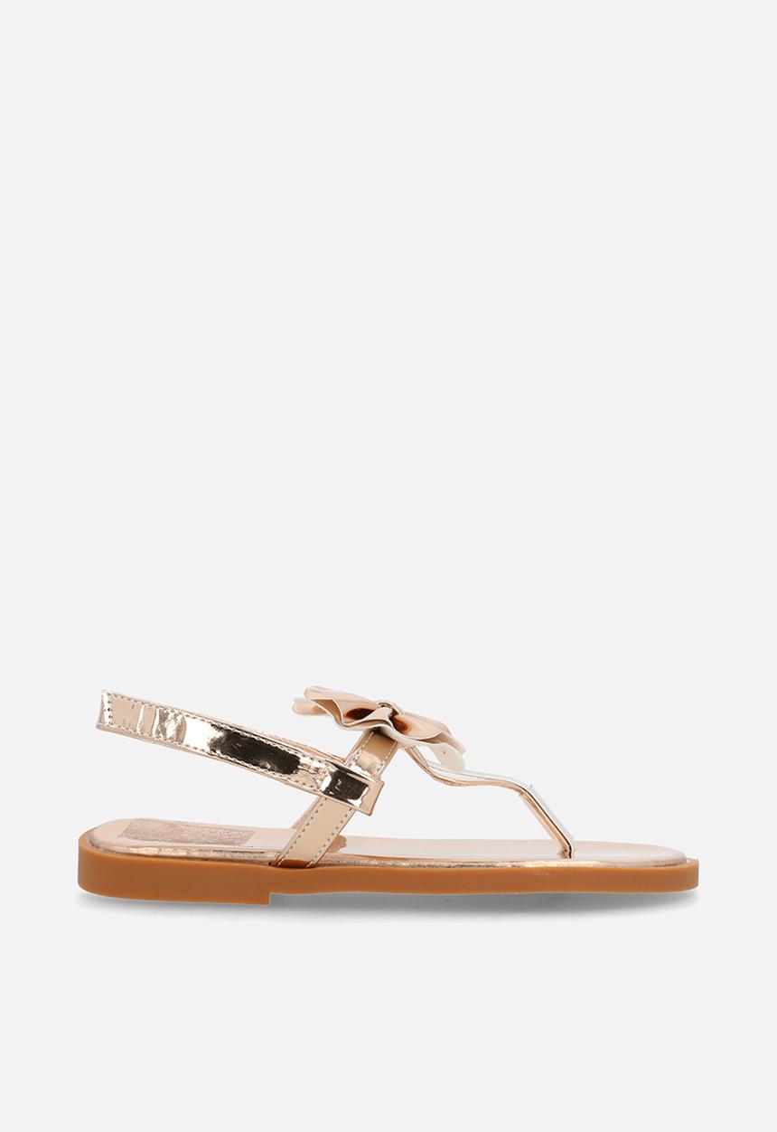 Pop Candy - Metallic bow design sandals - gold