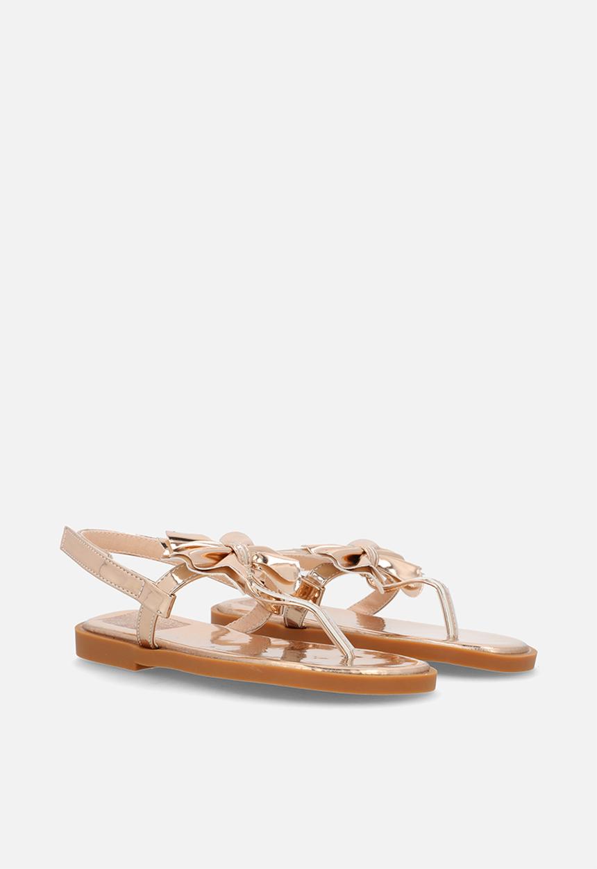 Pop Candy - Metallic bow design sandals - gold