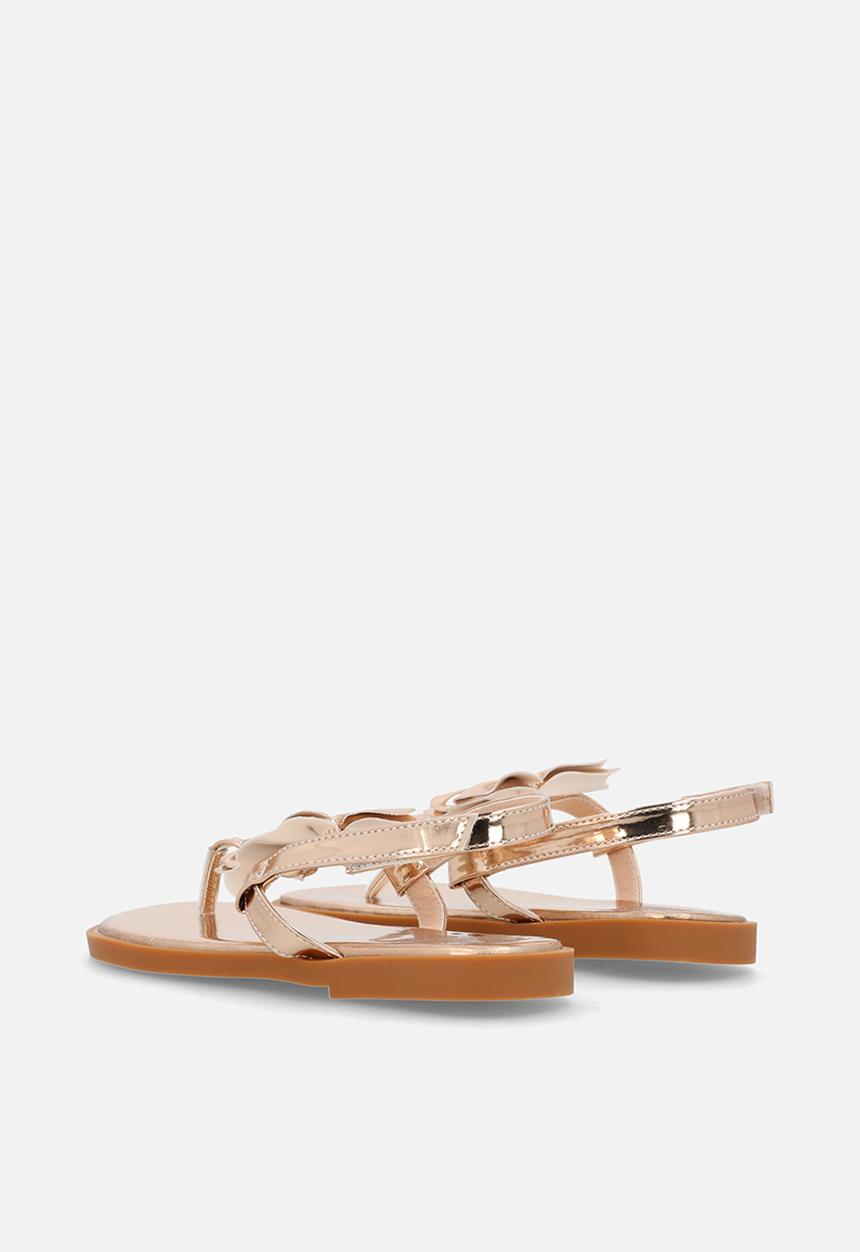 Pop Candy - Metallic bow design sandals - gold