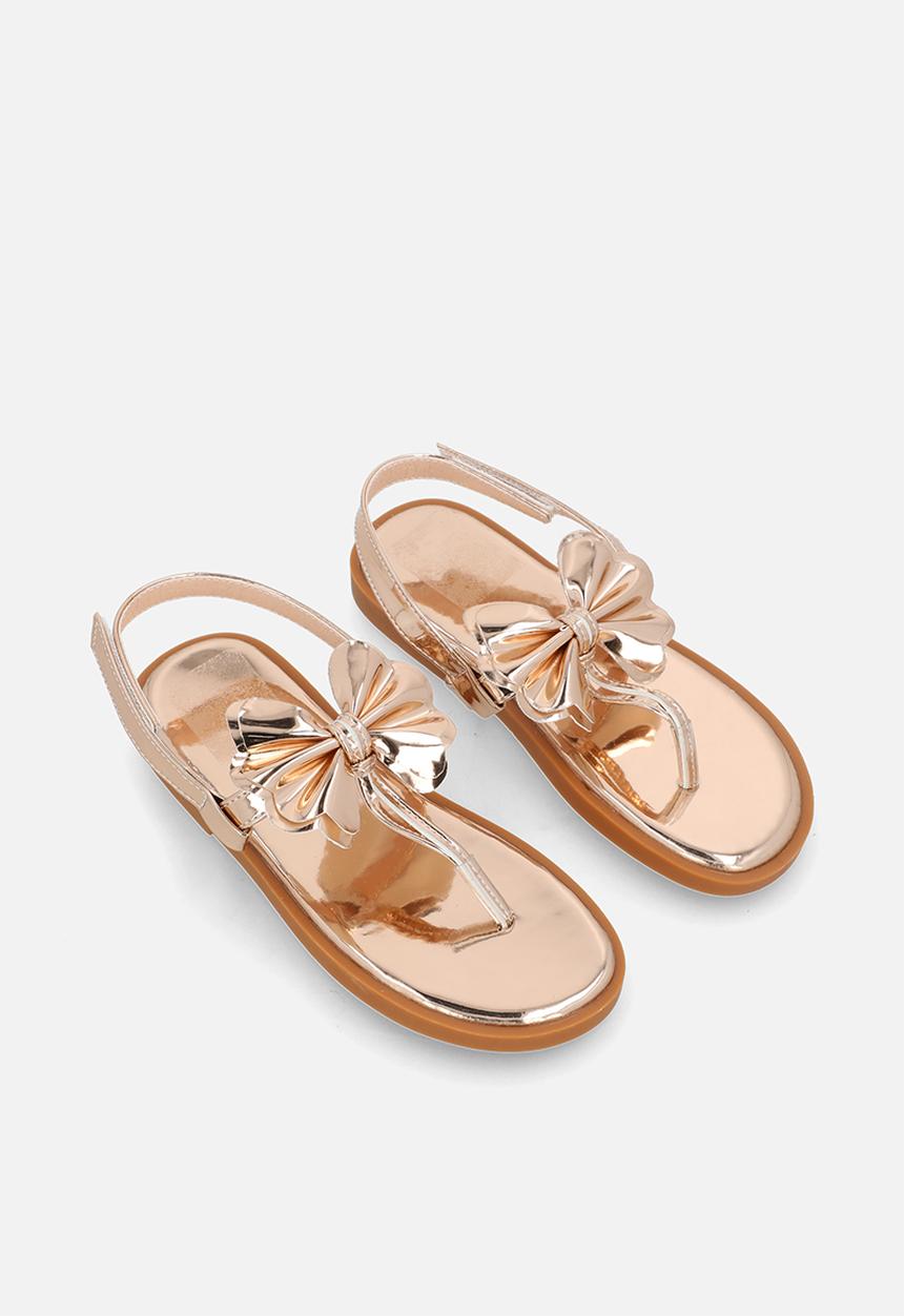 Pop Candy - Metallic bow design sandals - gold