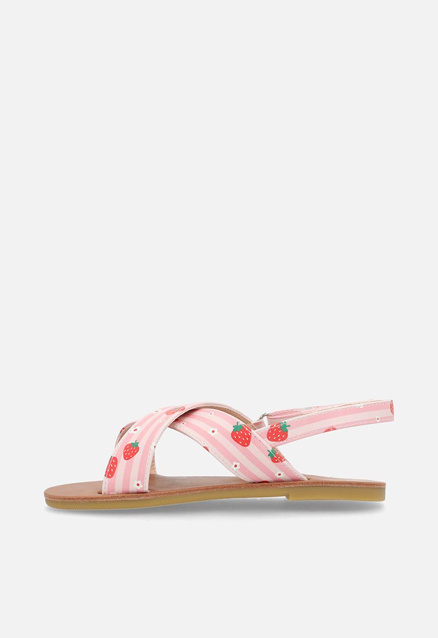 Pop Candy - Striped flat sandals - pink