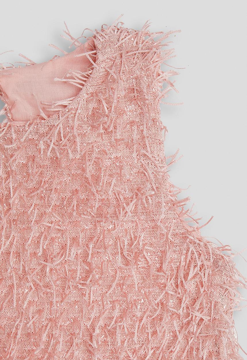 Pop Candy - Eyelash fabric occasion shift dress - pink