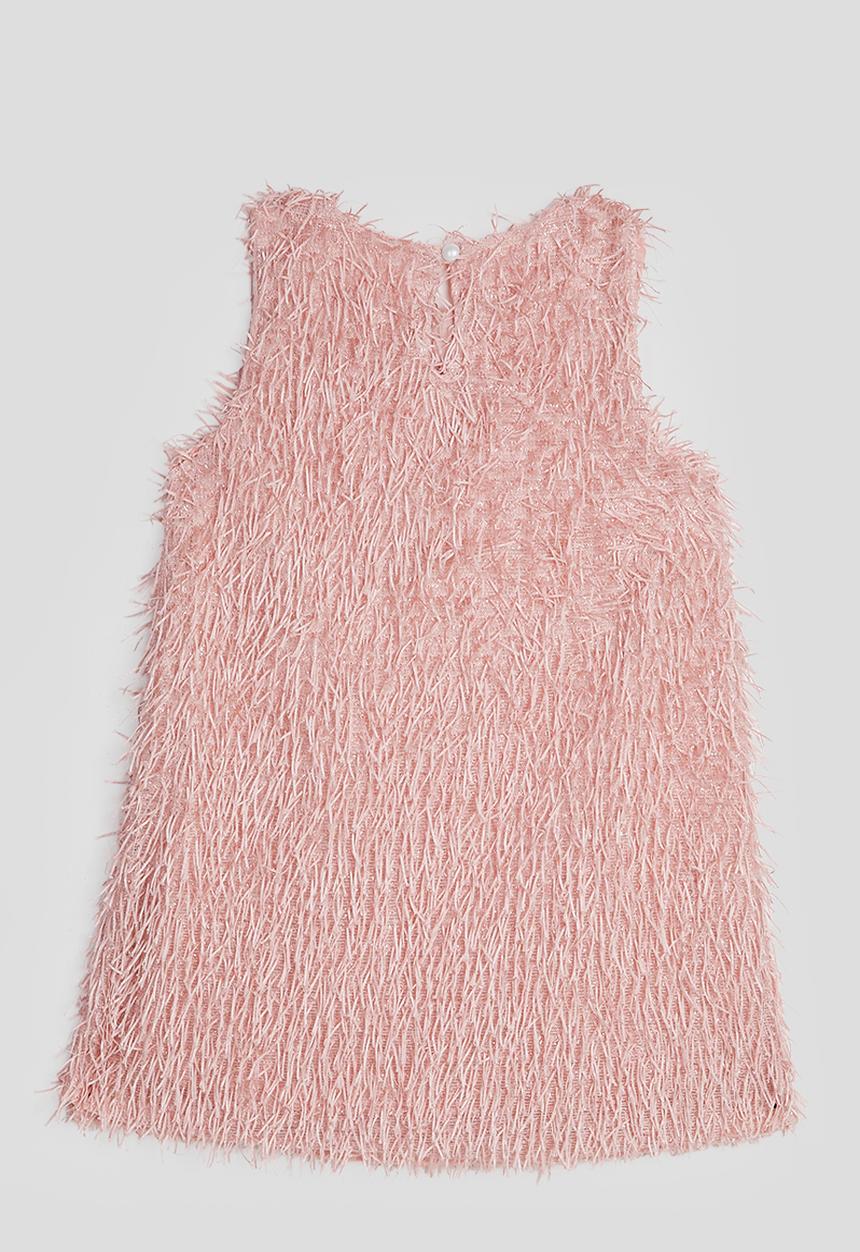 Pop Candy - Eyelash fabric occasion shift dress - pink