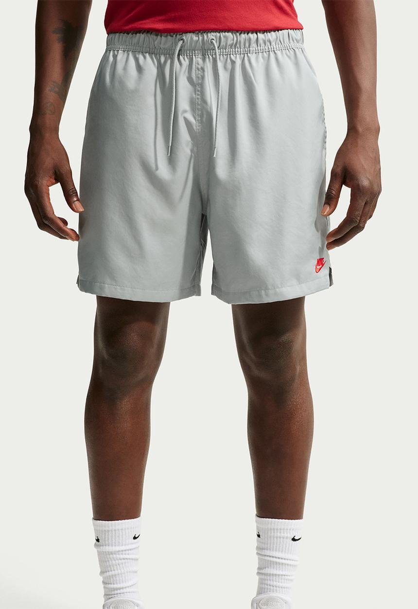 Nike - Club Woven Flow Shorts - Light Smoke Grey /University Red