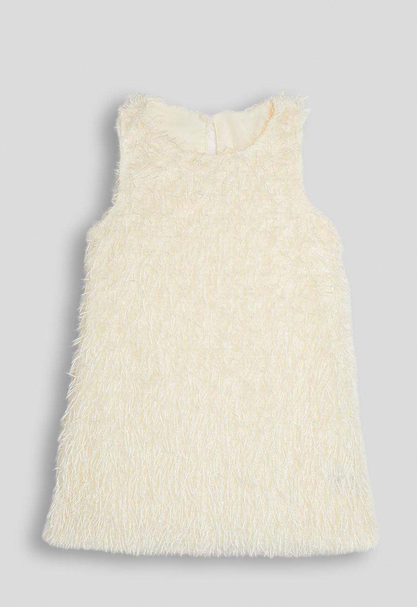 Pop Candy - Eyelash fabric occasion shift dress - cream