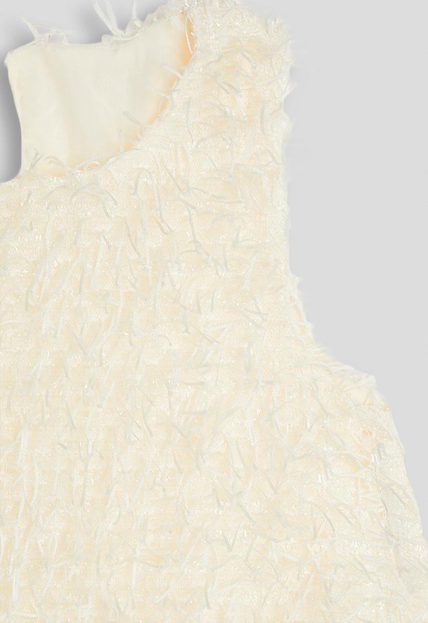 Pop Candy - Eyelash fabric occasion shift dress - cream