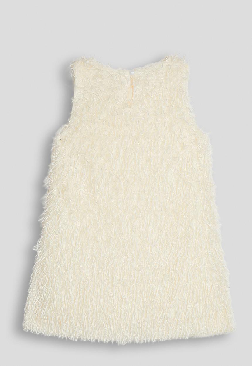 Pop Candy - Eyelash fabric occasion shift dress - cream