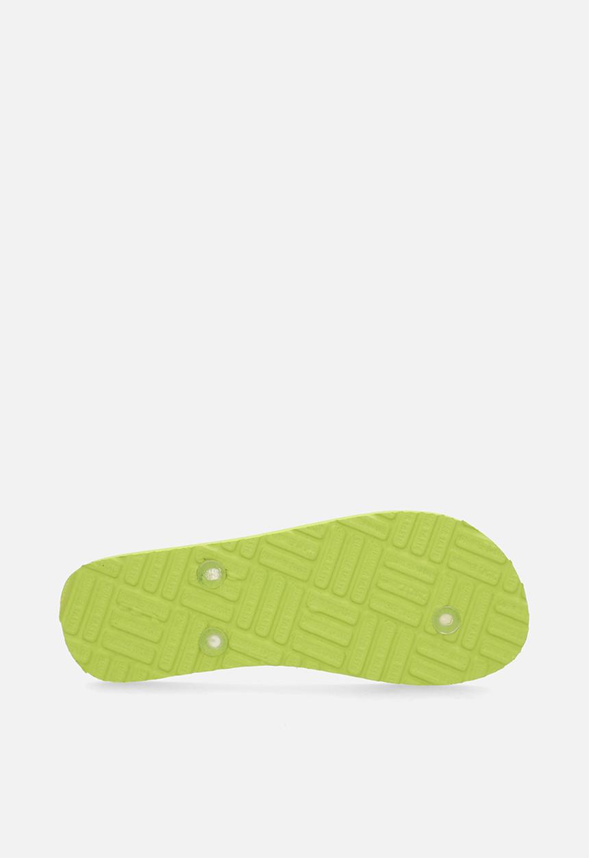 Pop Candy - Floral printed flip flops - green